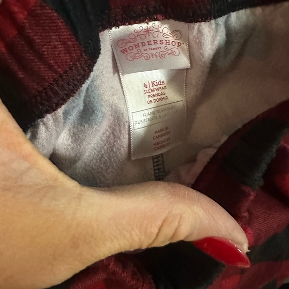 Boys Red & Black plaid Pajama set - Picture 3 of 4